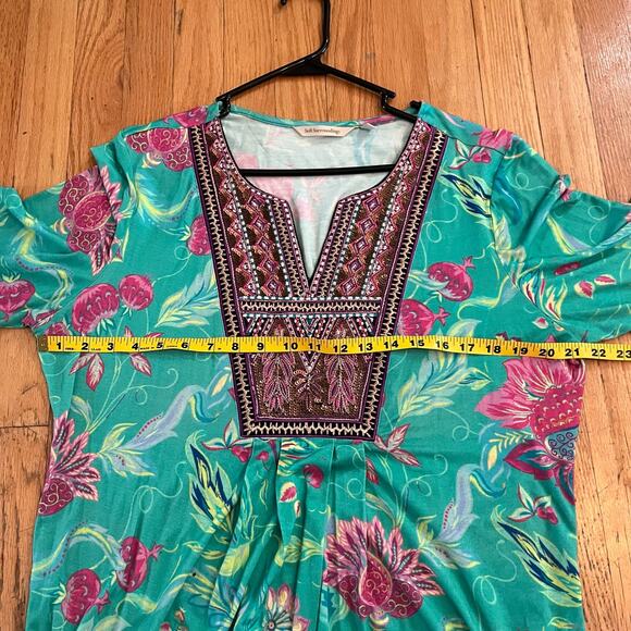 Soft Surroundings Tunic Womens Large Floral Sequin Embellished Embroidery - Picture 9 of 11